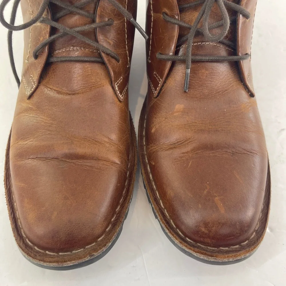 Leather Chukka Boots Mens 9 Brown Distressed Lug Sole Lace‎ Up India Heritage